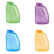 Kit 4 Garrafa de Agua Para Geladeira 1,7L Onda Quality Lummar 1700ml Retangular Alça Reforçada Colorida ou Transparente