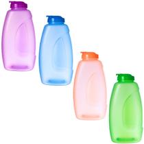 Kit 4 Garrafa de Agua Para Geladeira Modelo Quality Lummar 2 Litros Graduada Retangular Colorida ou Transparente 2000ml