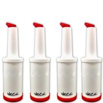 Kit 4 Garrafa Plásticas Store'n Pour 1L Vermelha Weck Coqueteleira Sucos Destilados