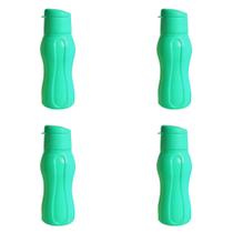 Kit 4 Garrafa Squeeze Garrafinha de Água 400ml Plástica Academia Livre de BPA Estilo Tupperware ECO