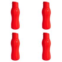 Kit 4 Garrafa Squeeze Garrafinha de Água 650ml Plástica Academia Livre de BPA Estilo Tupperware ECO