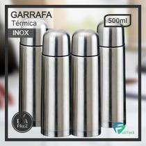 Kit 4 Garrafa térmica Com Tampa Dosadora Squeeze Inox 500ml