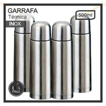 Kit 4 Garrafa térmica squeeze Inox Com Tampa Dosadora 500ml