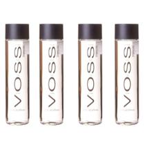 Kit 4 Garrafas Água com Gás Voss Original 375ml Vidro Mineral Premium Garrafa Icônica