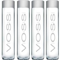 Kit 4 Garrafas Água Mineral Voss Sem Gás 375ml Vidro Original Premium com Design Sofisticado