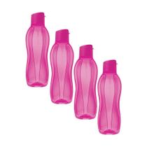 Kit 4 Garrafas de Água Tupperware Eco Tupper Pink 1L