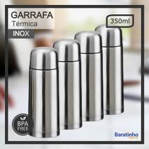 KIt 4 Garrafas térmica squeeze Inox 350ml com Tampa Dosadora