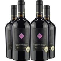 Kit 4 Garrafas Vinho Tinto Zolla Primitivo Di Manduria 750ml