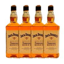 Kit 4 Garrafas Whisky Jack Daniels Honney 1 Litro