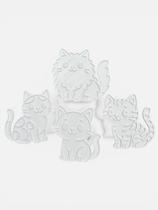 Kit 4 Gatinhos Para Colorir Com Canetas Coloridas Sortidas