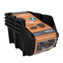 Kit 4 Gavetas Práticas Empilháveis Nº 5 Preto da Presto