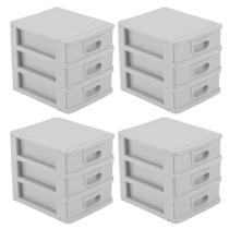 Kit 4 Gaveteiro Organizador De Mesa 3 Gavetas Textura Kit 4 Gaveteiro Organizador De Mesa 3 Gavetas Textura