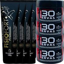 Kit 4 Gel 30 Ervas Power 300G + 4 Pomada Fisiofort Premium
