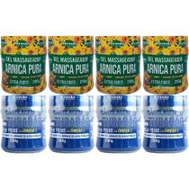 Kit 4 Gel Arnica Pura + 4 Gel Cartilagem de Tubarão Ômega 3 Kit 4 Gel Arnica Pura + 4 Gel Cartilagem de Tubarão Ômega 3
