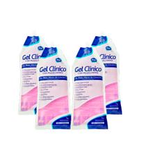 Kit 4 Gel Clínico Contato Condutor Ultrassom Tens e Fes Laser Rosa Rmc 1 Kg