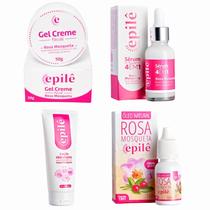 Kit 4 Gel Creme Sérum Óleo e Loção Rosa Mosqueta - Epilê