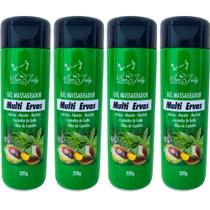 Kit 4 Gel Massageador Multi Ervas 220g Alecrim Copaíba
