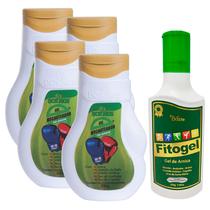 Kit 4 Gel Massageador Nocauteador e 1 Gel Fitogel