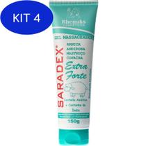 Kit 4 Gel Massageador Saradex Extra Forte Com Centella Asiática