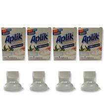 Kit 4 Gel Sanitário Adesivo Desinfetante Odorizador Vaso até 150 Descargas 7g Aplik - Envio Já