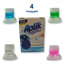 Kit 4 Gel Sanitário Adesivo Desinfetante Odorizador Vaso até 150 Descargas 7g Aplik - Envio Já