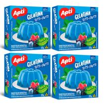 Kit 4 Gelatina em Pó Sabor Tutti Frutti Sobremesa Prática Apti Kit 4 Gelatina em Pó Sabor Tutti Frutti Sobremesa Prática Apti