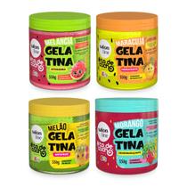 Kit 4 Gelatina Hidratante Melancia Maracujá Melão Morango Cachos Definição Antifrizz Salon Line Kit 4 Gelatina Hidratante Melancia Maracujá Melão Morango Cachos Definição Antifrizz Salon Line