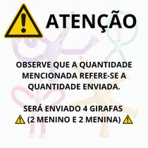 Kit 4 girafas estica e gruda melman pop it tubo tiktok com luz brinquedo para crianças