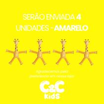 Kit 4 girafas estica e gruda melman pop it tubo tiktok com luz brinquedo para crianças