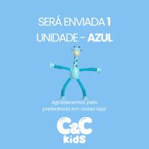 Kit 4 girafas estica e gruda melman pop it tubo tiktok com luz brinquedo para crianças promoção Cor:1 unidade azul