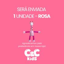 Kit 4 girafas estica e gruda melman pop it tubo tiktok com luz brinquedo para crianças promoção Cor:1 unidade rosa