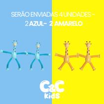 Kit 4 girafas estica e gruda melman pop it tubo tiktok com luz brinquedo para crianças promoção Cor:2 unidade azul 2 uni