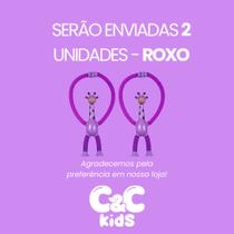 Kit 4 girafas estica e gruda melman pop it tubo tiktok com luz brinquedo para crianças promoção Cor:2 unidades roxo