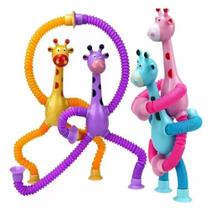 Kit 4 Girafas Pop It Tubo Estica E Gruda Fidget Toys Tiktok