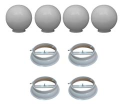 Kit 4 Globo Bolinha Luconi 15cm - Lustre de Teto Plástico Iluminação Suave