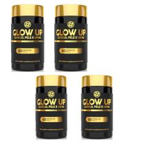 Kit 4 Glow UP Cabelo Pele e Unha Premium 500mg 4x60 cps Floral Ervas