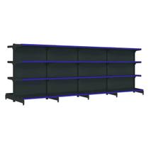 Kit 4 gôndolas new premium 1,37m preta centro 80/60 Kit 4 gôndolas new premium 1,37m preta centro 80/60