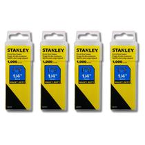 Kit 4 Grampo Grampeador Stanley Heavy Duty 6mm 1/4 Pol. Tapeceiro Marceneiro Estofado Pistola Manual
