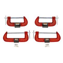 Kit 4 Grampo tipo C marceneiro carpinteiro leve 4 e 6 Polegadas Kit 4 Grampo tipo C marceneiro carpinteiro leve 4 e 6 Polegadas