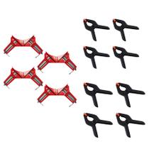 KIT 4 Grampos Cantoneira 90 + 8 Grampos Sargento Reforçados