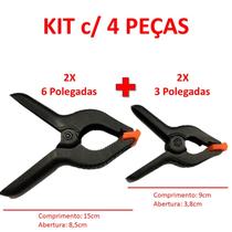 Kit 4 Grampos Pregador 2x 3 Pol. + 2x 6 Pol. Garra Pinça Presilha Grampo Foto Marcenaria Kit 4 Grampos Pregador 2x 3 Pol. + 2x 6 Pol. Garra Pinça Presilha Grampo Foto Marcenaria