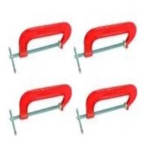 Kit 4 Grampos Sargento 4 Polegadas Tipo C Em Ferro Kit 4 Grampos Sargento 4 Polegadas Tipo C Em Ferro