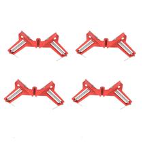Kit 4 Grampos Sargento Angular 90o Para Canto 75mm Vermelho