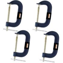 Kit 4 Grampos Tipo C Marceneiro Carpinteiro Pesado 5 Polegadas Kit 4 Grampos Tipo C Marceneiro Carpinteiro Pesado 5 Polegadas