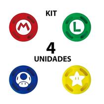 Kit 4 Grips Capa Analógico Super Mario para Joy-con Capinha Borrachinha N Switch Joycon - RadaliShop