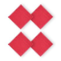 Kit 4 Guardanapo Renda Vermelho Poli-Bambu 45X45Cm Rafimex