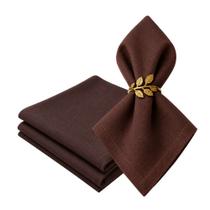 Kit 4 Guardanapo Tecido de Linho Marrom Café 50x50cm Decoração Mesa Posta Ishela Kit 4 Guardanapo Tecido de Linho Marrom Café 50x50cm Decoração Mesa Posta Ishela