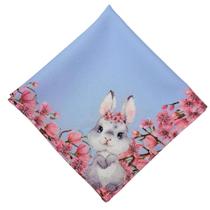Kit 4 Guardanapo Tecido Oxford Coelho Da Páscoa Cerejeira