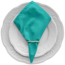 Kit 4 Guardanapos 40cm X 40cm Com Anel Tecido Percal 180 Fios Mesa Posta