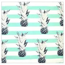 Kit 4 Guardanapos De Tecido Abacaxi Fun 40Cmx40Cm